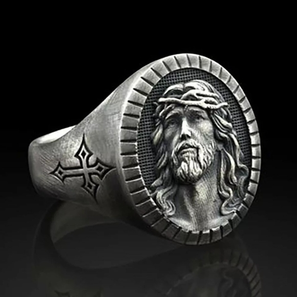 Silver Jesus Ring - Picture 5 of 5